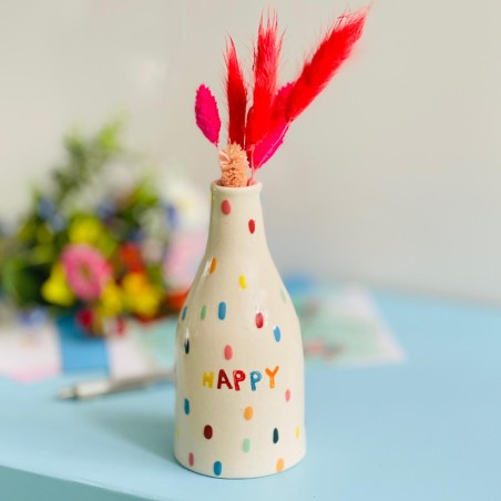 Vase Bud Keramik Happy dots
