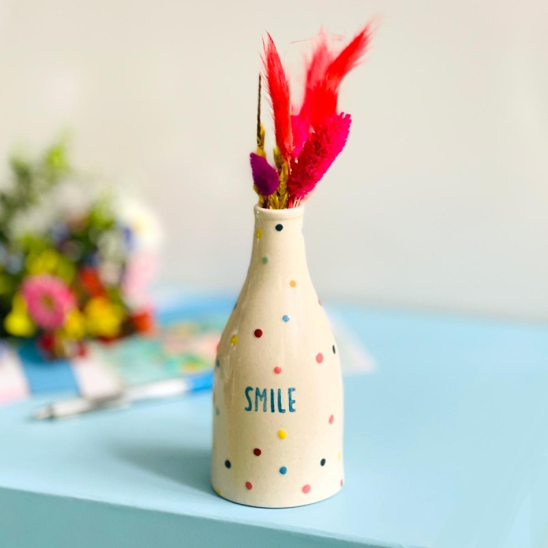 Vase Bud Keramik Smile dots