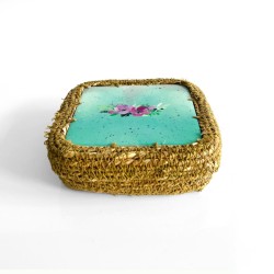 Seegrass Container with Lid romantic Flowerbunch