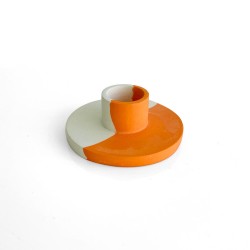 Bougeoir béton rond sm orange