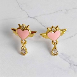 Boucles d´Oreilles Fruits Coeur Aile d'anges mini