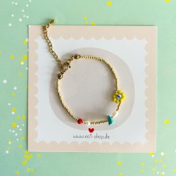 Bracelet Perles Dorées Fancy flower mix