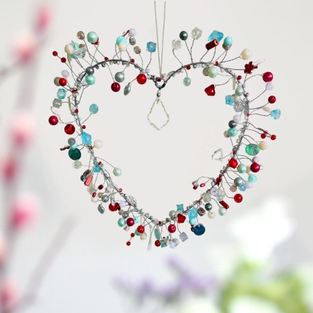 Decoration FUNKEL Herz silverred