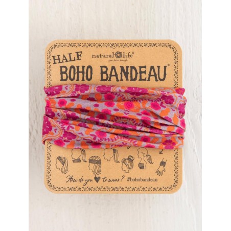 Headband Boho Half Bandeau Mustard Floral Medallion