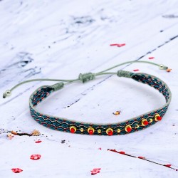 Bracelet Woven Tape redgold ricrac