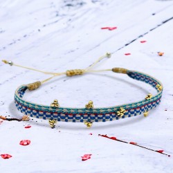 Armband Woven Tape 3goldbead turk