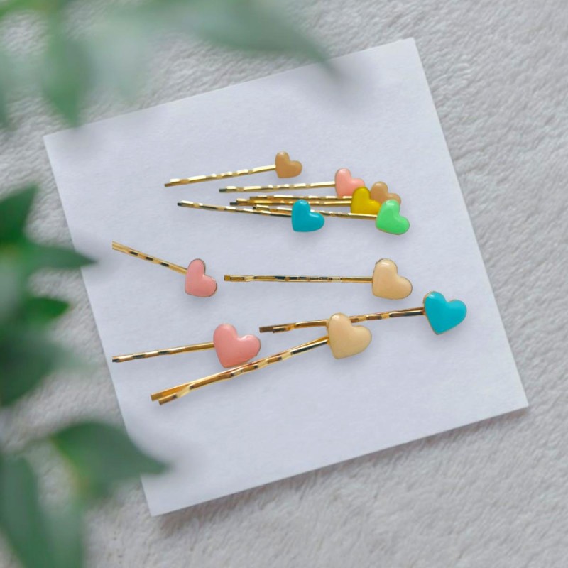 Pince à cheveux émail Heart Set3