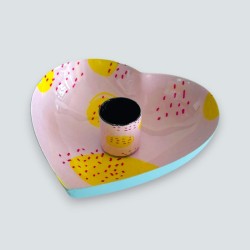 Candle Holder Heart Print sweet dot