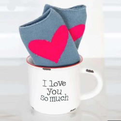 Gift Set Mug&Cozy Socks White I Love You