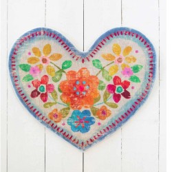 Foot Mat 2x3 Dove Grey Heart