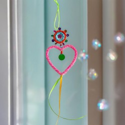 Decoration Funkel pink heart Ornament