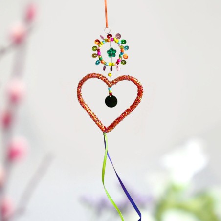 Decoration Funkel copper heart Ornament