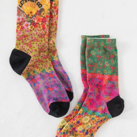 Set de 2 Chaussettes olive pnk blm let