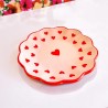 Plate ceramic Heart with hearts