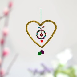 Décoration Funkel heart Ornament gold 10