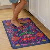 Paillasson Navy Folk Flower