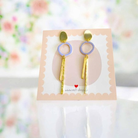 Earrings ART N bead viola 2 sticks