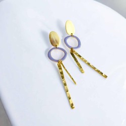 Boucles d´Oreilles ART N bead viola 2 sticks