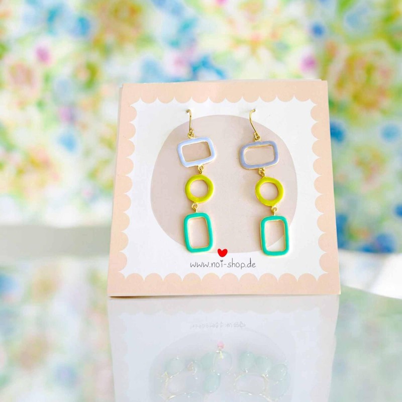 Ohrringe ART N bead viola geometric enamel