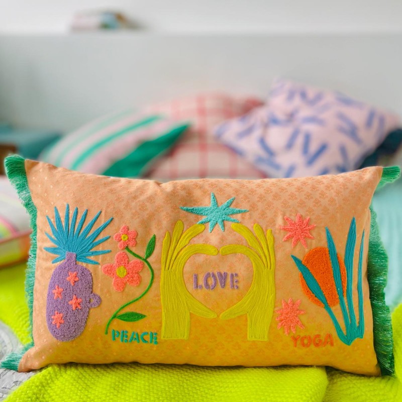 Housse De Coussin Peace Love Yoga 5050