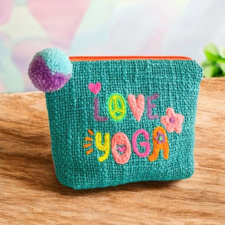 Pochette Love Yoga teal