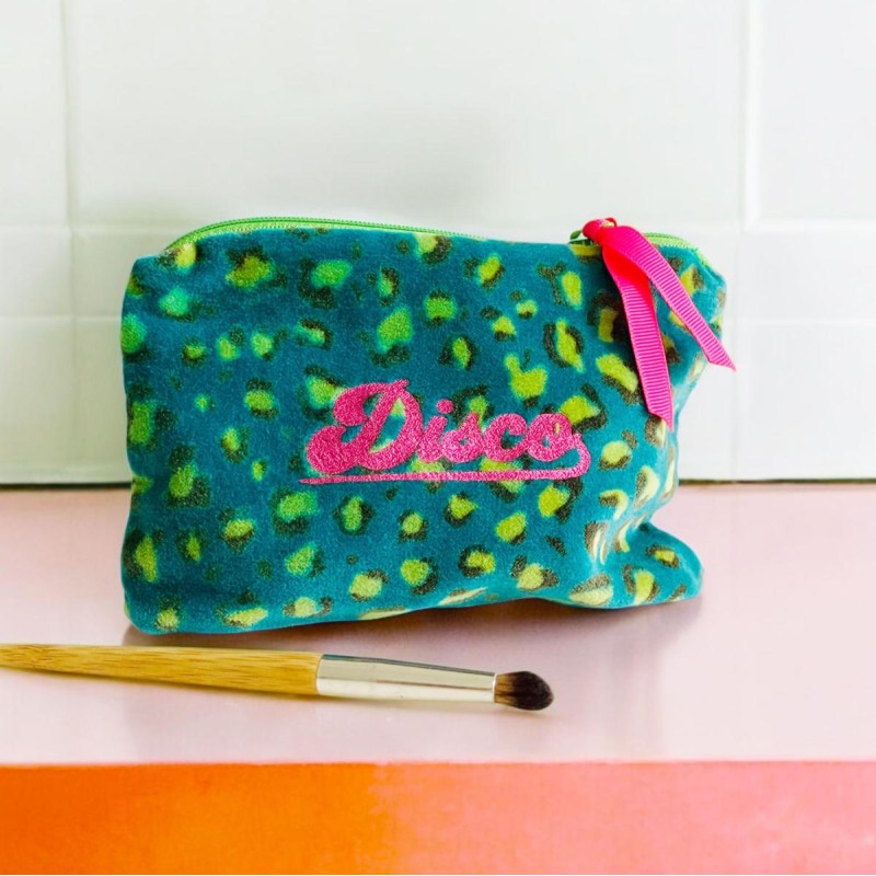Pouch Zip Velvet Leo Words