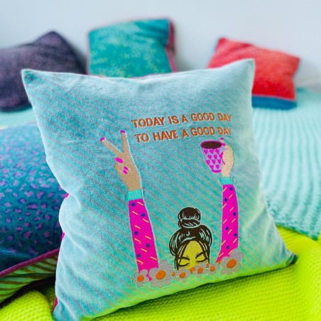 Housse de Coussin Velvet Good time 4040