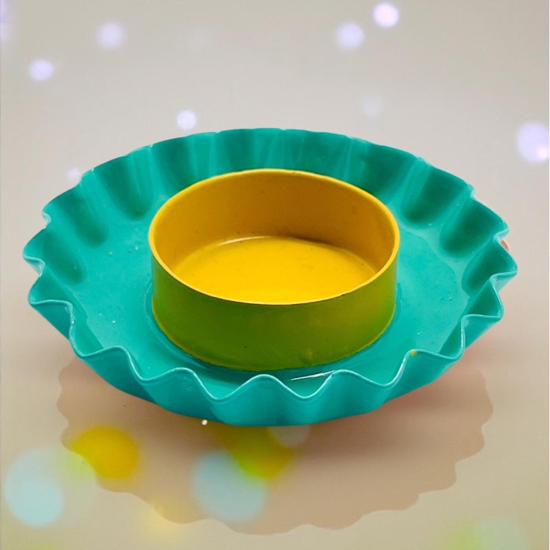 Kerzenhalter Flower Bicolor Enamel Green Yellow