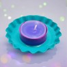 Bougeoir Fleur Bicolore émail Turquoise Viola