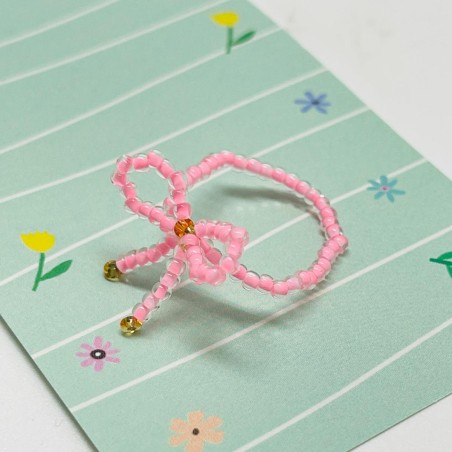 Bague élastique bow rosa