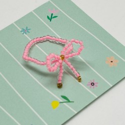 Bague élastique bow rosa