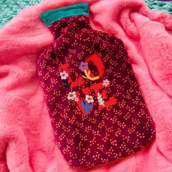 Hot-Water Bottle Samt Love orange