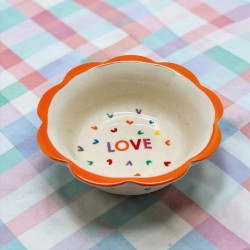 Small Deep plate Ceramic Scallop Loveheart