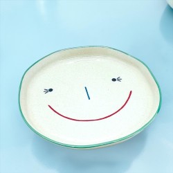 Plate ceramic Smiling Face
