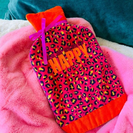 Hot water bottle Velvet leo Happy