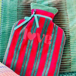 Hot water bottle Velvet Pinstripe Love