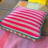 Housse de Coussin Carré Velours Pinstripe redgreen 40405