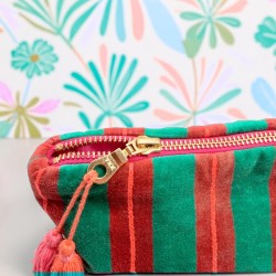 Cosmetic Bag Velvet Pinstripe Amour L