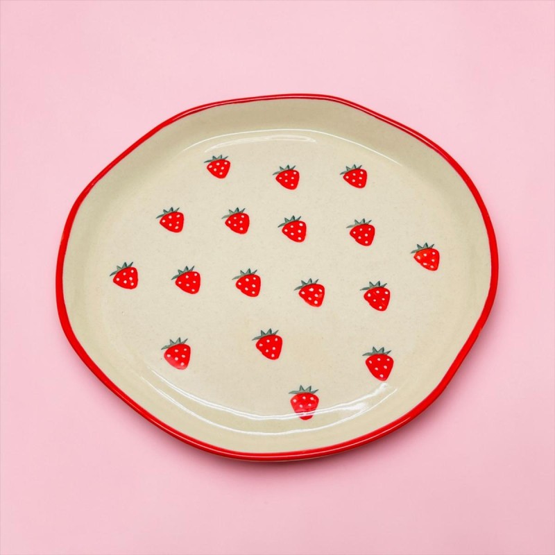 Plate Ceramic strawberry
