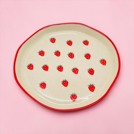 Plate Ceramic strawberry