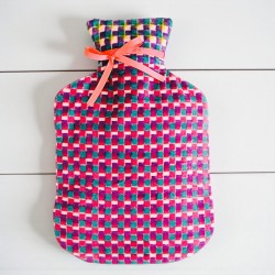 Hot water bottle Velvet Check viola