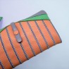 Porte-monnaie Cuir Stripe HK ltblue apricot