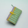 Porte-monnaie Cuir Stripe folded mint