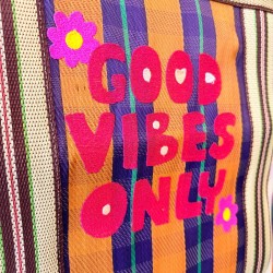 Shopper plastique recyclé XXL good vibes