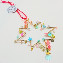 Dekoration FUNKEL kleiner Stern pastel blue bead