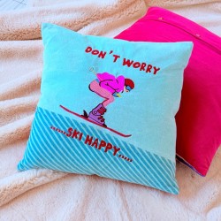 Housse de Coussin Velours Ski Happy 4040