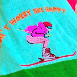 Hot-Water Bottle Velvet Ski Happy