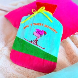 Hot-Water Bottle Velvet Ski Happy