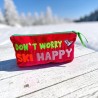 Trousse zip Velours Ski happy pink