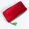 Trousse zip Velours Ski happy pink